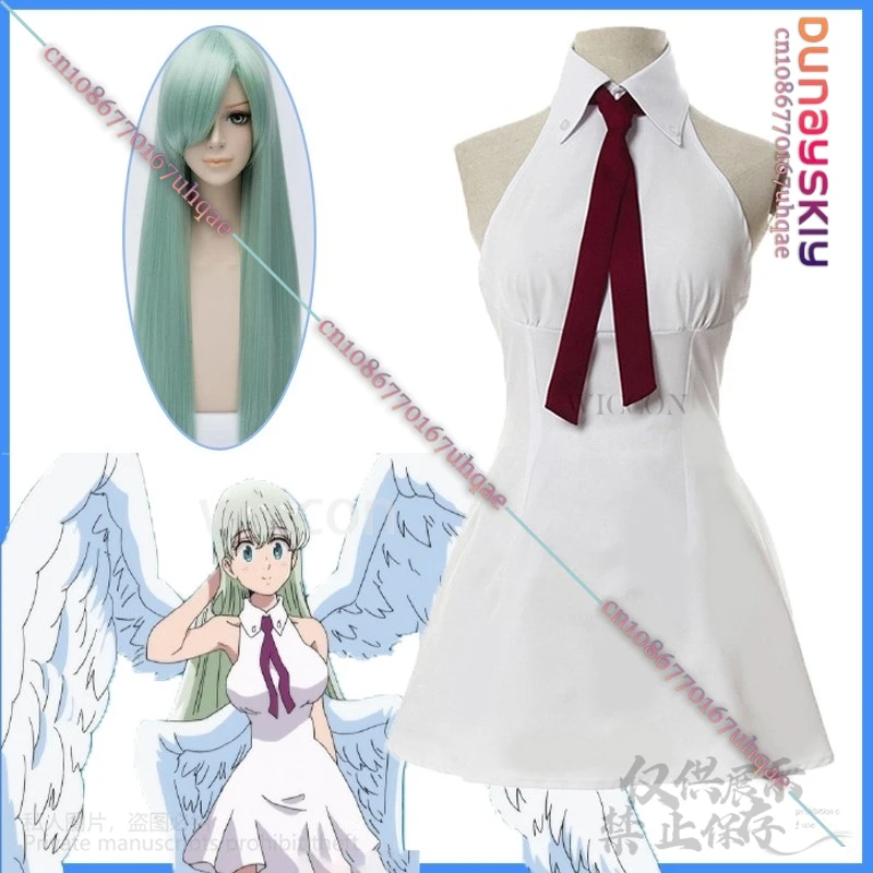 Anime The Seven Deadly Sins Wrath Of The Gods Cosplay Elizabeth Liones Costume Women White Dress Lolita Halloween Customized