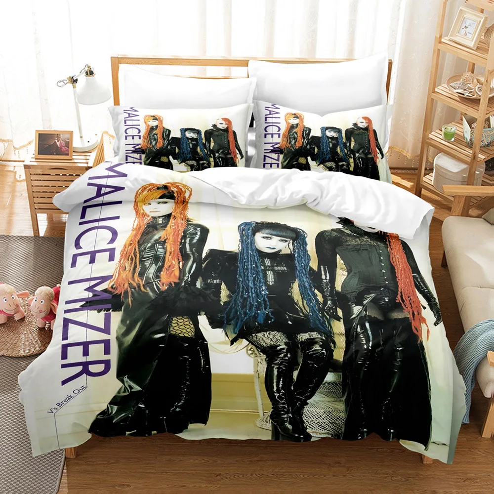 Malice Mizer Print Duvet Cover 2 Pillowcases Soft Bedding Set, Visual Kei Band Fan Home Decor Bedroom Dorm Quilt Cover No Filler