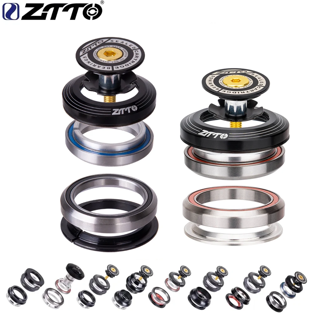 ZTTO MTB Rennrad CNC Headset 1 1/8"-1 1/2" abgedichtetes Lager 1,5 konisch 28,6 gerades Rohr Fahrradgabel internes Lenklager – Detail 2