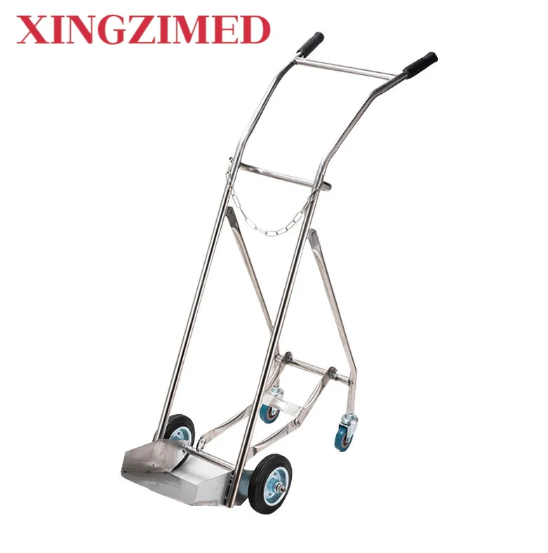 xingzimed-hospital-oxygen-cylinder-trolley-thickened-40l-mobile-handcart-nitrogen-cylinder-steel-cylinder-trolley-hot-sale