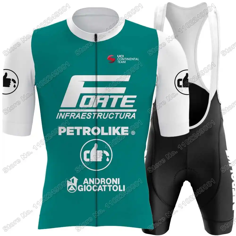 2024 Forte Petrolike - Androni Giocattoli Cycling Jersey Set Men Cycling Clothing Summer Road Bike Shirt Suit Bicycle Bib Shorts