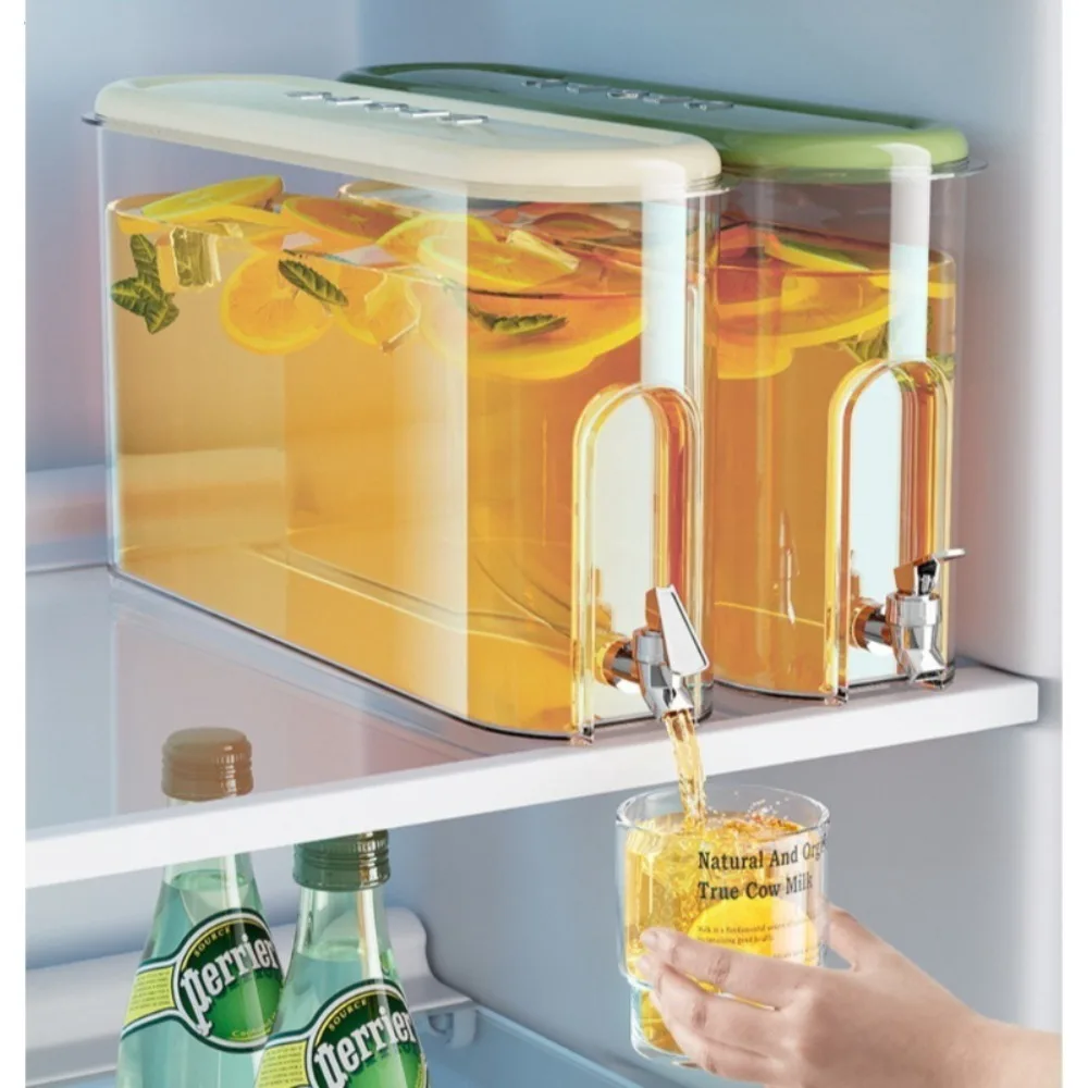 4L Beverage Dispenser with Tap Refrigerator Water Tank BPA Free Liquid Drink Container Best Kettle for Party Home Daily Use