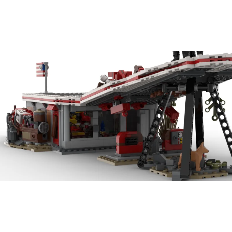 NEW1285PCS City vendita calda Street View Moc Fallout 4 Red Rocket Truck Stop idee creative fai da te giocattolo per bambini blocchi regalo di