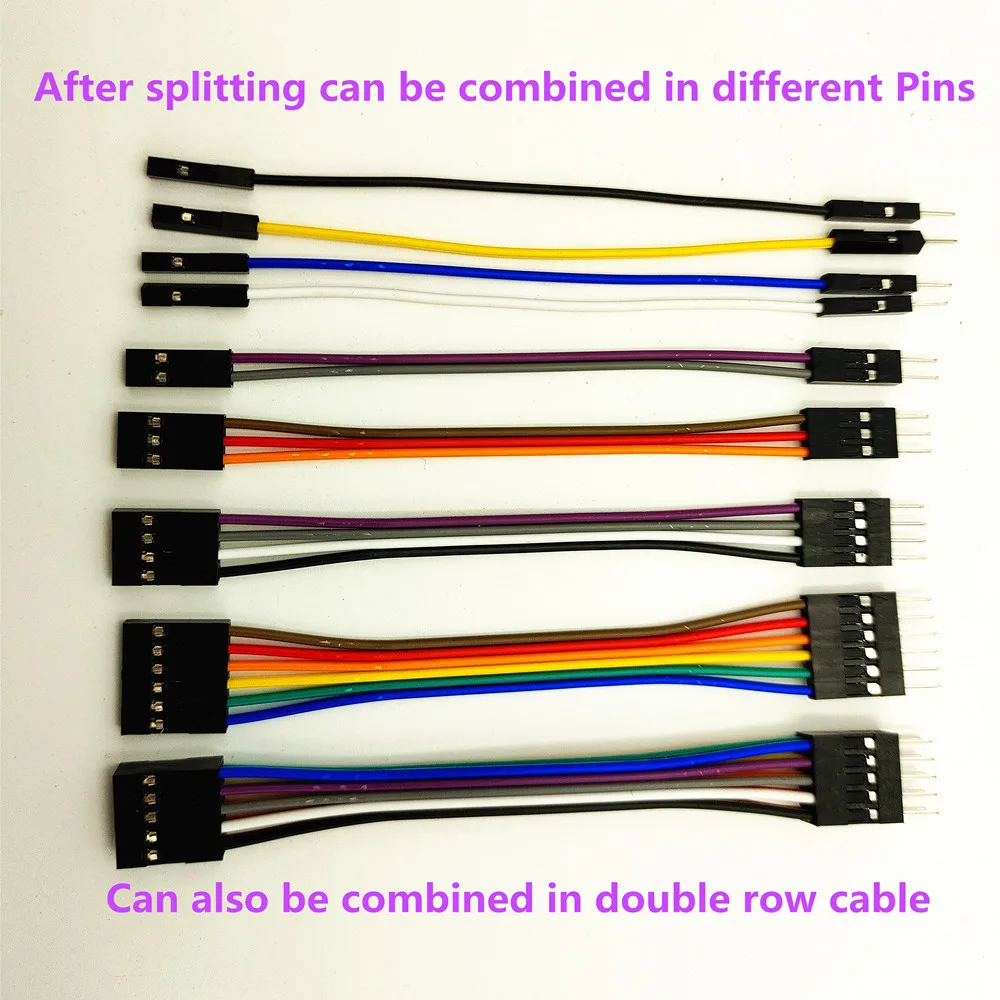 40PIN 20PIN 10PIN Dupont Linie Stecker auf Stecker Buchse auf Buchse Stecker auf Buchse Keine Shell Jumper Wire Dupont Kabel für Arduino DIY KIT – Detail 10