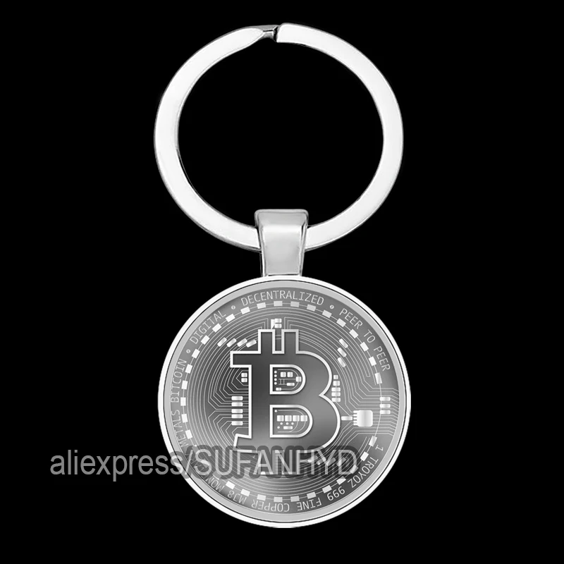 Newest Bitcoin Keychain Collectible Physical Bit Coin Keyring Pendant Women and Men Jewelry Accessories Gifts