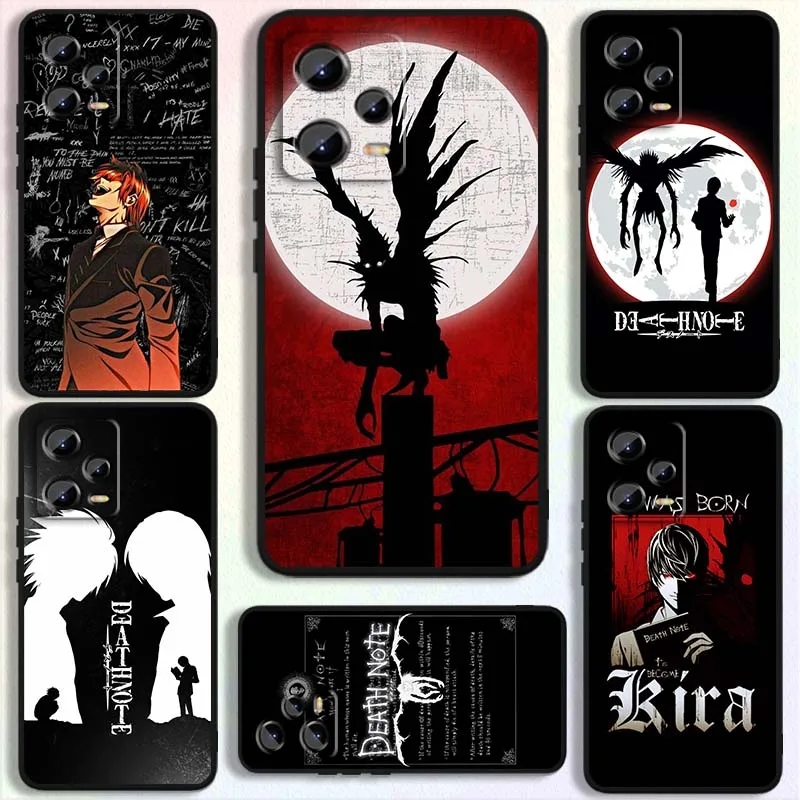 

DEATH NOTE Anime Cool Phone Case For Xiaomi Redmi Note 14 13 12 12S 11E 11 11S 11T Pro Plus 4G 5G Black Soft TPU Cover