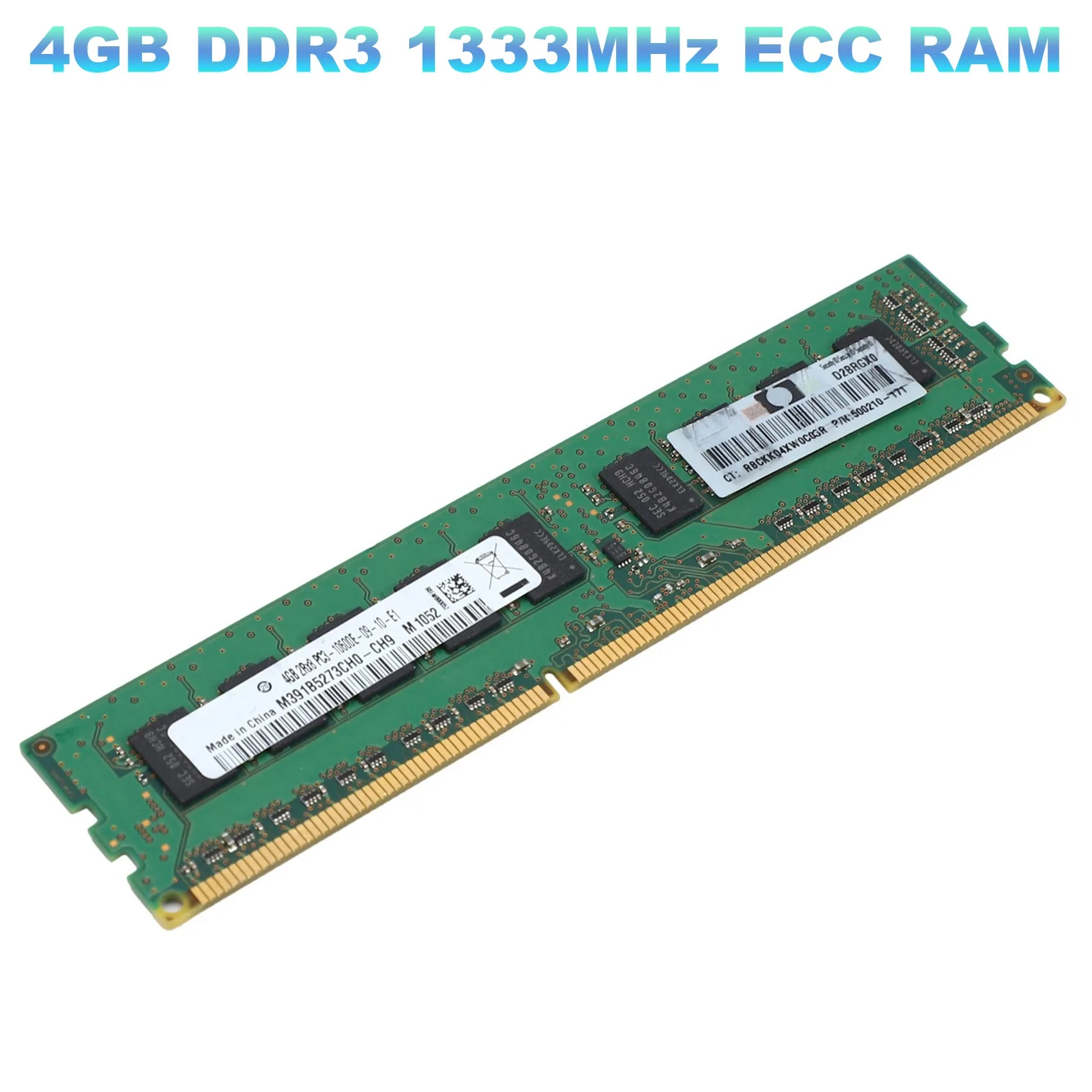 ذاكرة الوصول العشوائي غير مخزنة للخادم ، 4GB ، DDR3 ، 1333MHz ، ECC ، 2RX8 ، PC3-10600E ، 1.5V