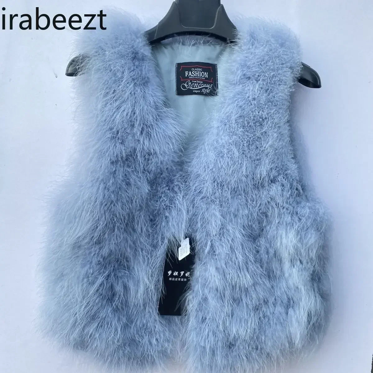 2024 Autumn and Winter New Ostrich Hair Fur Waistcoat Short Fashion Clearance Promotion Jaqueta Feminina Inverno Vest for Women