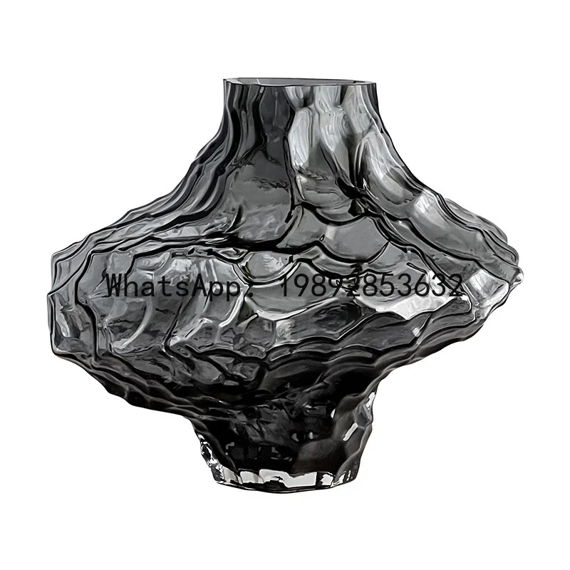 CZ Valley Glass Vase Ins Style Irregular Personality Creative Home Decoration Craft Flower Arrangement Ornament