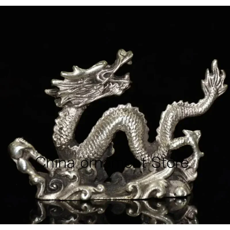 

China White copper archaize dragon crafts statue