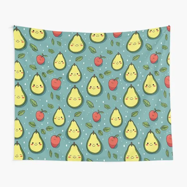 Avocado Cartoon Tropical Fruit Tapestry Wall Hanging for Kids Boys Girls Cute Avocado Pattern Tapestry for Bedroom Living Room