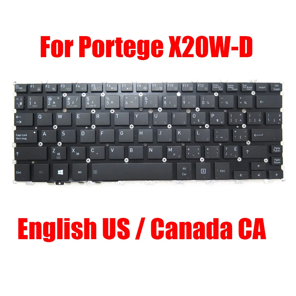 

US CA Laptop Keyboard For Toshiba For Portege X20W-D Canada English Black Without Frame New