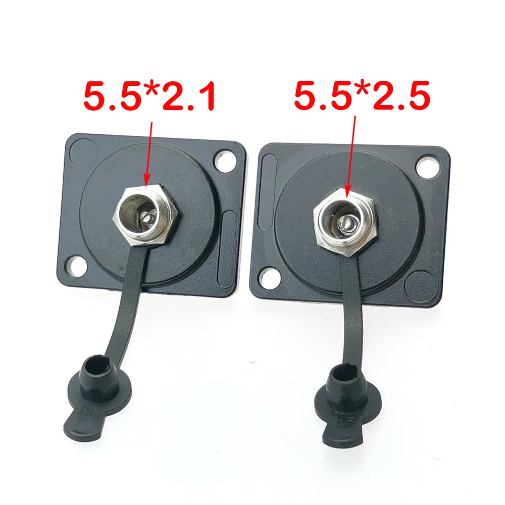 1pc D-type Connectors Panel Mount Connector 5.5 x 2.1mm 5.5*2.5 DC Power Jack Female Charging Socket With Threaded Tixing
