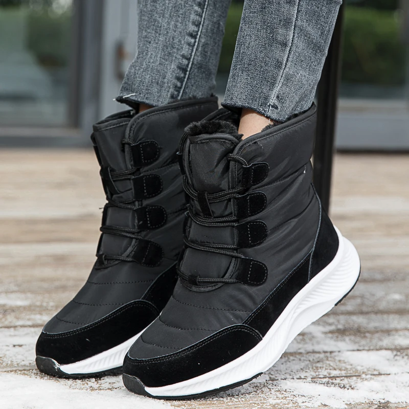 Winter Lightweight Women Snow Boots 2023 Fashion White Womens Boots Waterproof Warm Ankle Boots Woman High top Platform Shoes