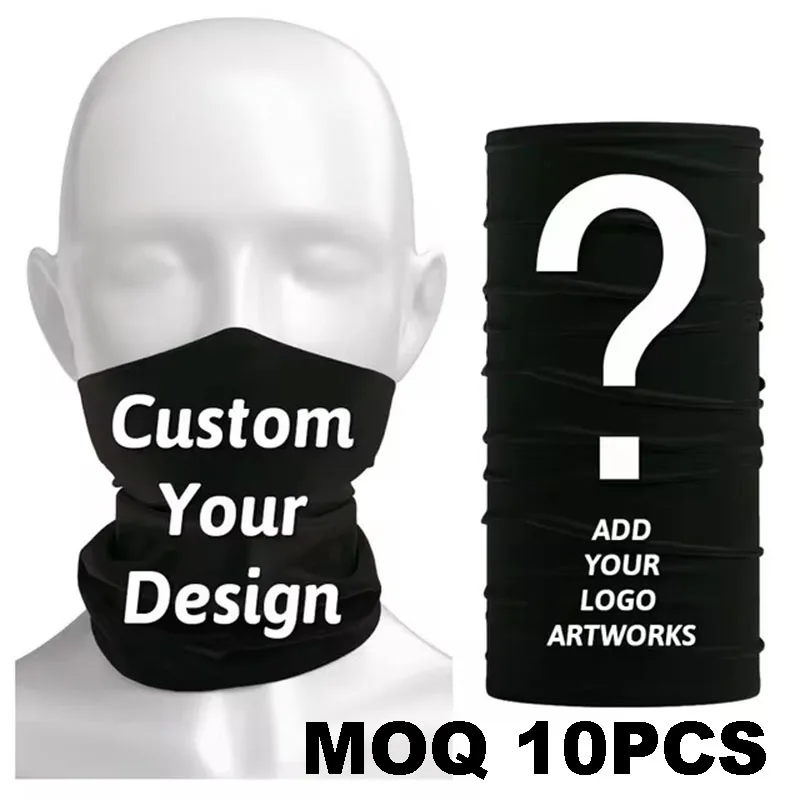 

10PCS Customized Seamless Bandana Neck Gaiter Cycling Tube Buff Moto Face Mask Men Sport Headband Hunting Scarf Custom Your LOGO