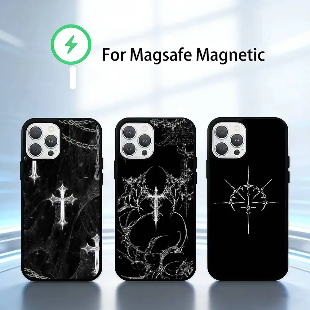 

Cybersigilism Phone Case For iPhone 14,16,15,13,17,12,Plus,Pro,Max Magnetic For Magsafe Frosted Cover