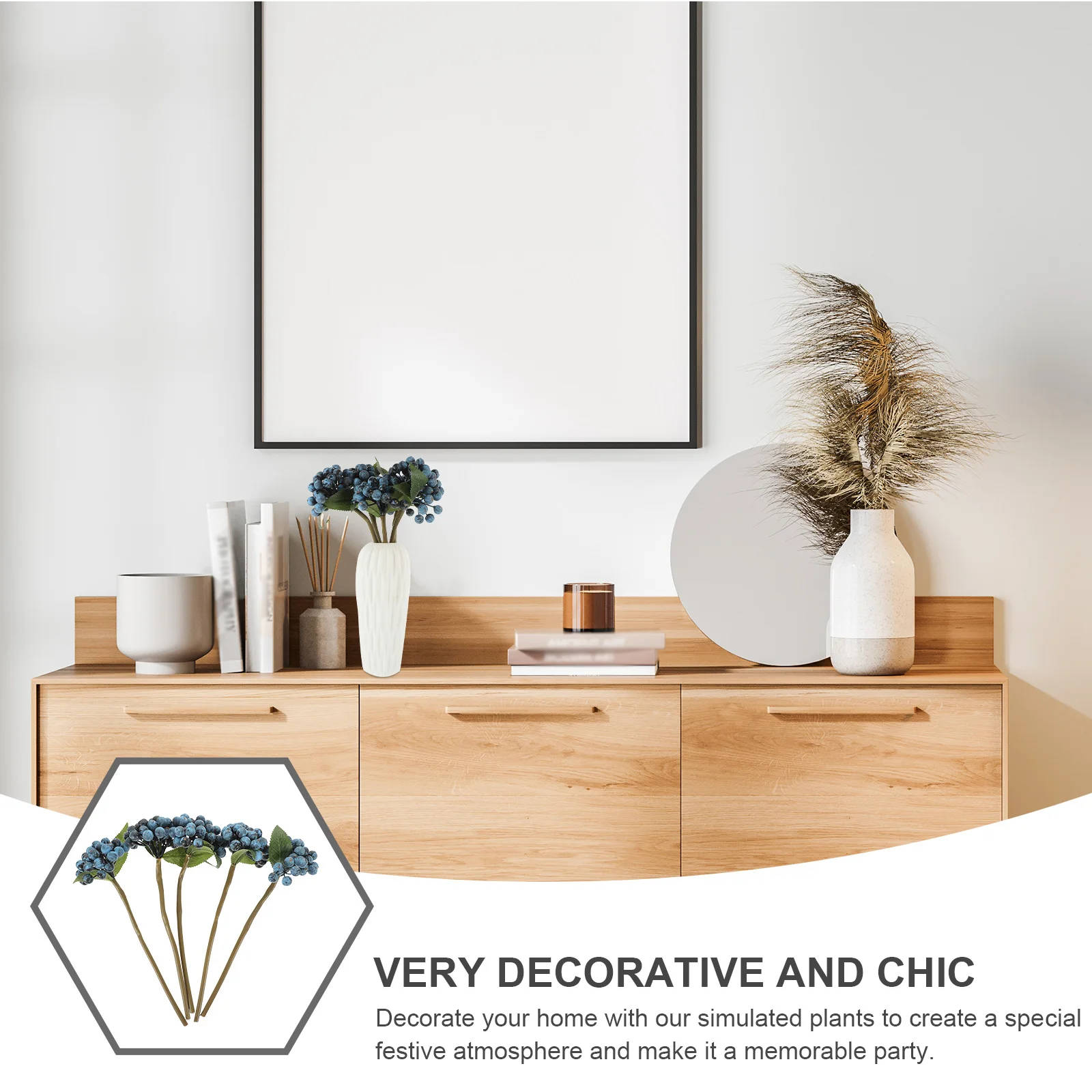 

5pcs Artificial Stems Fake Branches Christmas Wreath Decorations Simulation Stems For Vase Wedding Party Home Decoration Xmas