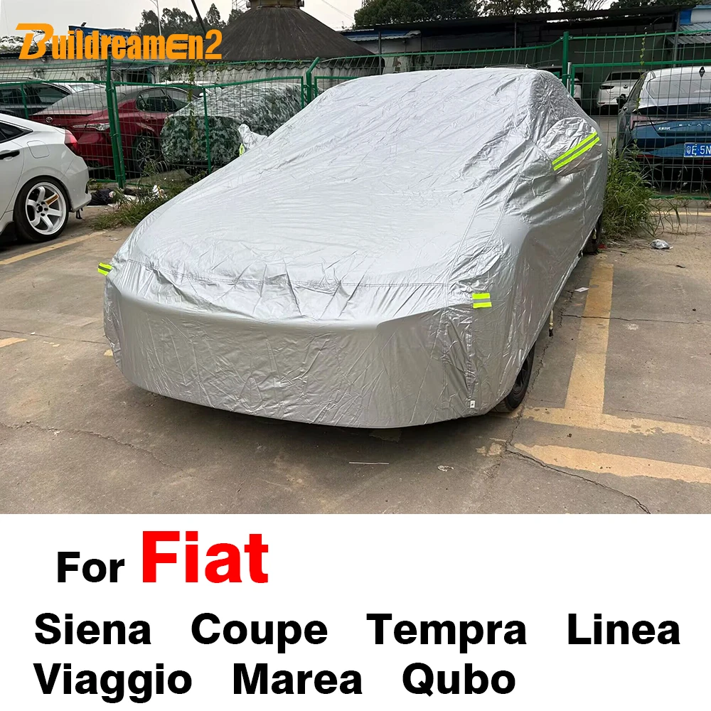 Buildreamen2 Waterproof Car Cover UV Sun Snow Rain Wind Ice Resistant Cover For Fiat Siena Coupe Marea Linea Viaggio Qubo Tempra