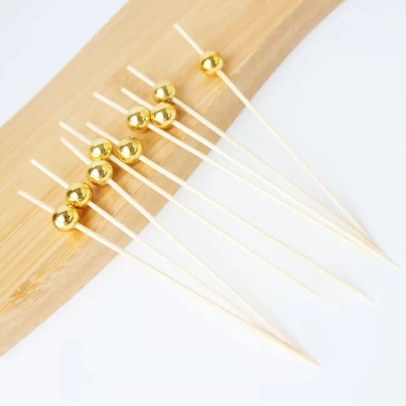 Golden Pearl Bamboo Fruit Bead Skewer Bar Tools