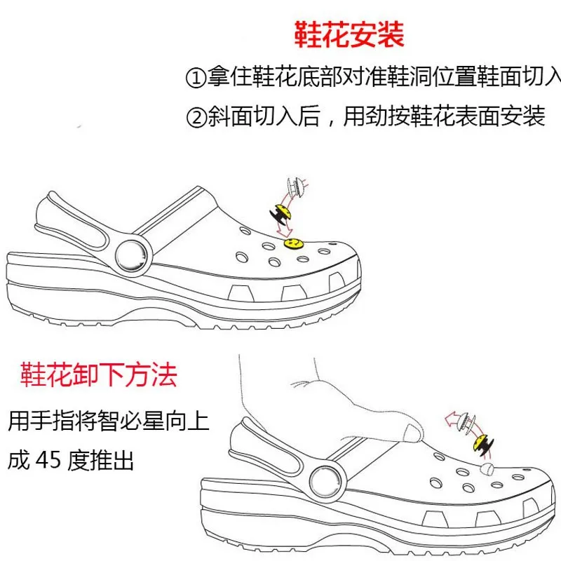 1pcs Sale PVC Shoe Buckle High Quality Decorative Diy Shoes Flower Kids Slippers Summer Shoes Flower Accessories Soft Rubber