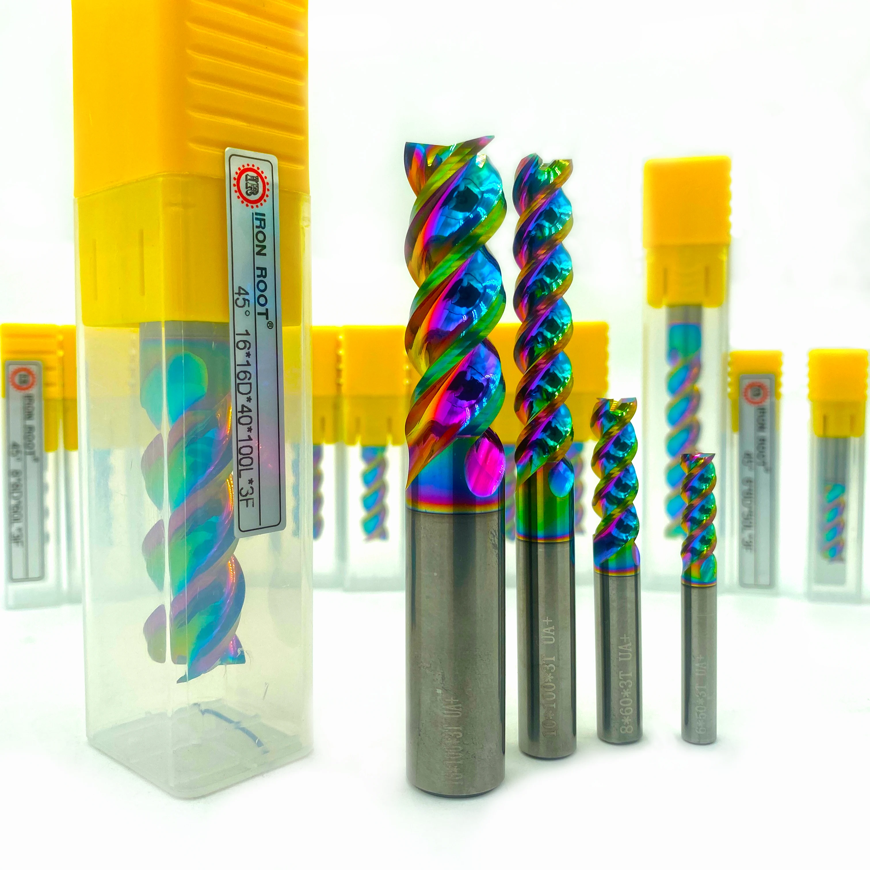DLC Coated 3 Flutes Carbide End Mill for Mirror Surface Polishing CNC Aluminum Tool