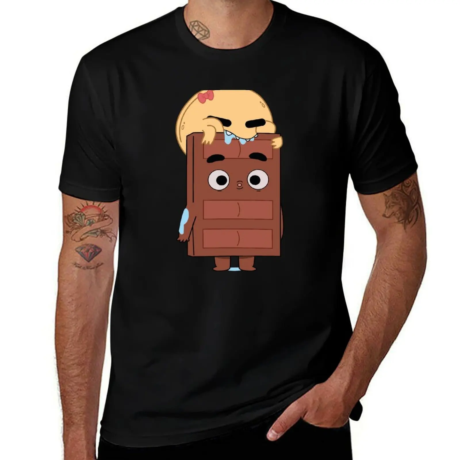 Pancake Devours Choco Affection T-Shirt Comfortable Basic Crew Neck Tee T-Shirt