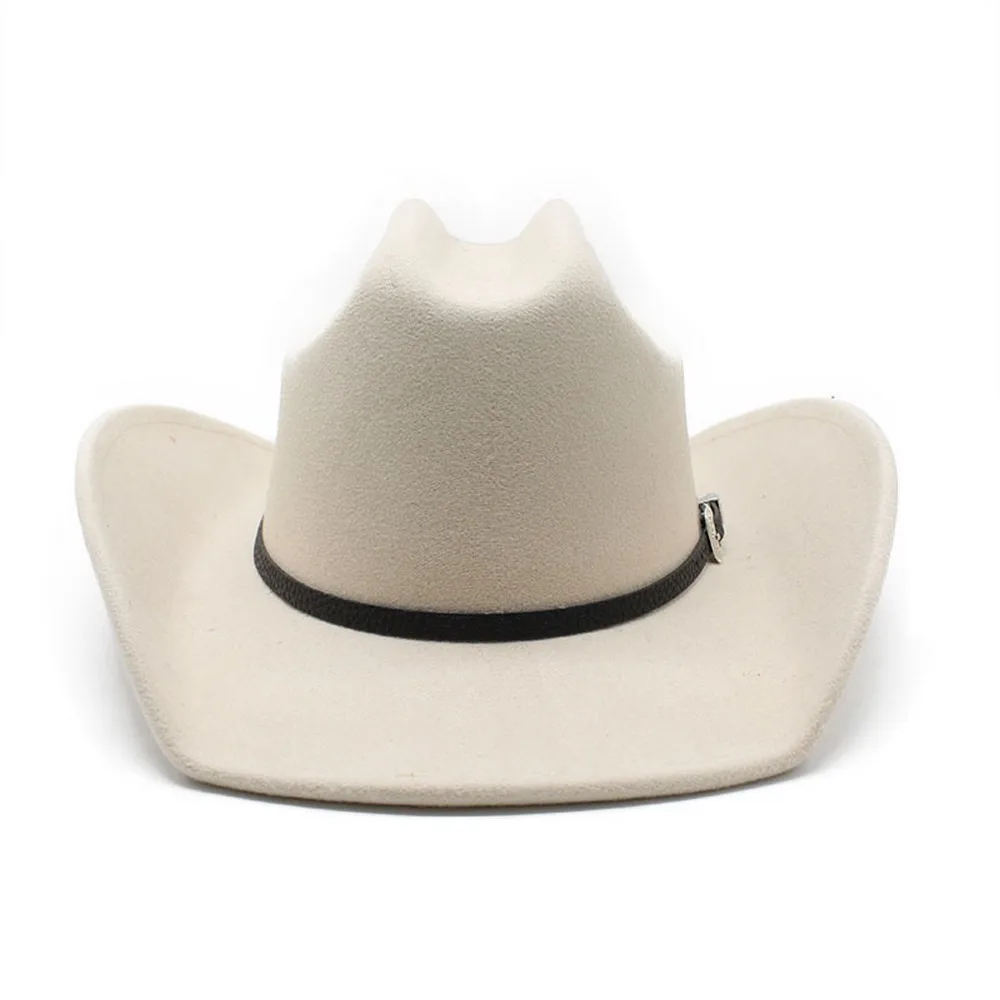 Four Seasons Cowboy Hats Jazz Caps For Women And Men Woolen 57-58cm Western Curved Brim Cowgirl Accessories NZ0067