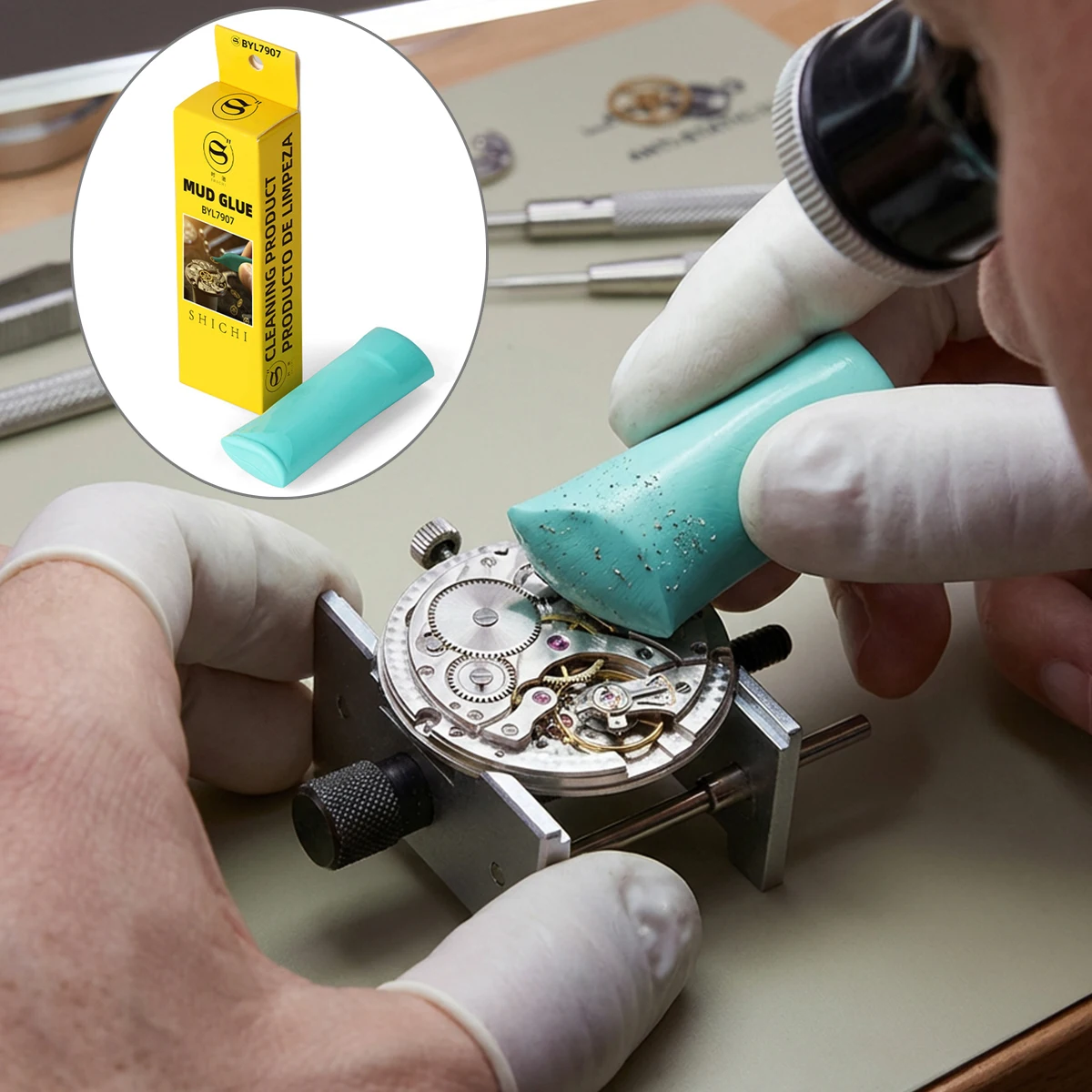 Professional Watchmaker Tool Green Rodico Putty Bergeon 6033 Watch Dust Removal Watch Dial Cleaner 1pc Watch Accessory image 4