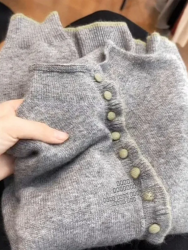 

Свободный длинный вязаный кардиган на пуговицах с воротником-стойкой, женский, осенне-зимний, больших размеров, теплый свитер в корейском стиле