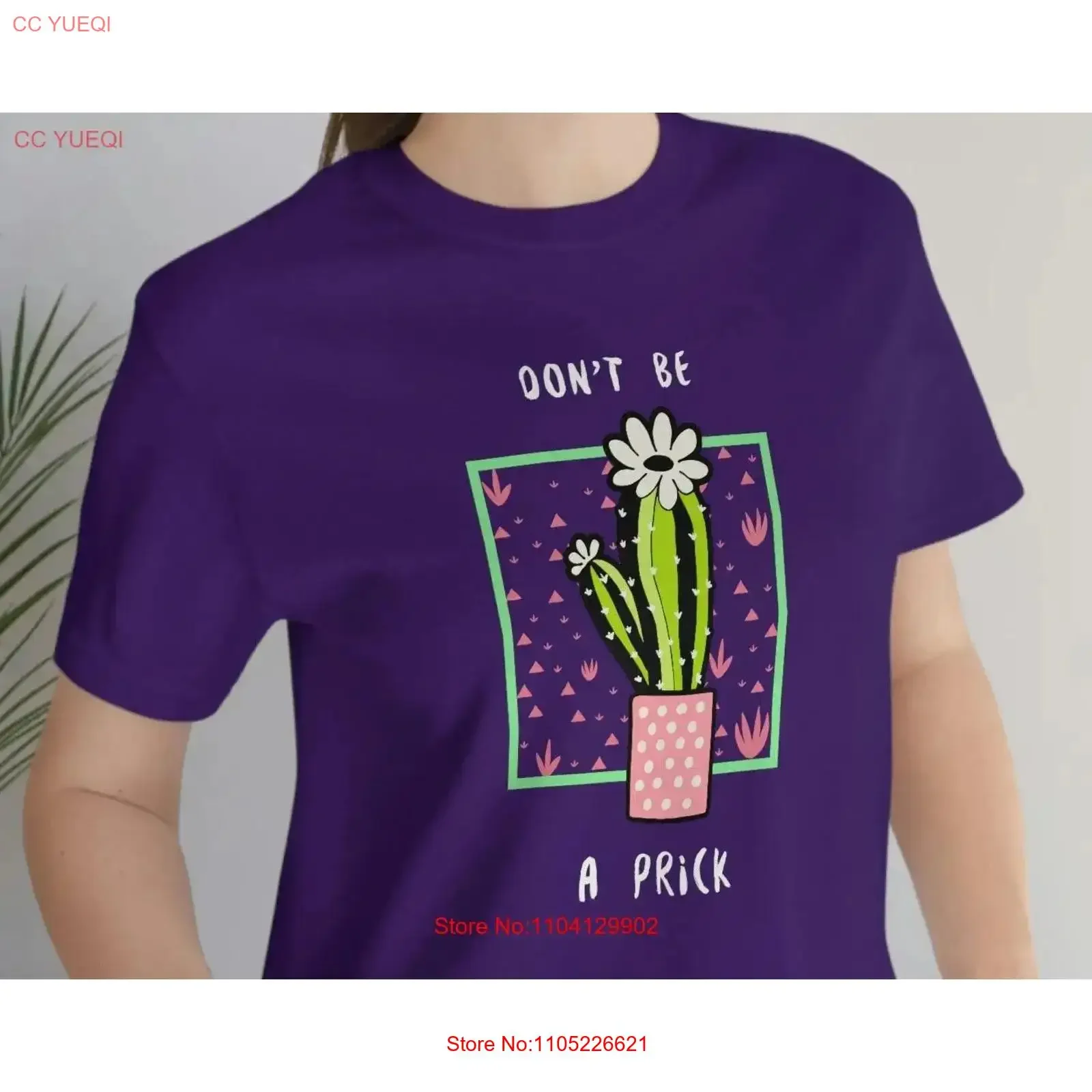 Dont Be a Prick Cactus Jersey T Shirt Funny botanical sassy Don't nice vintage Washed Casual graphic Stylish designer clothes