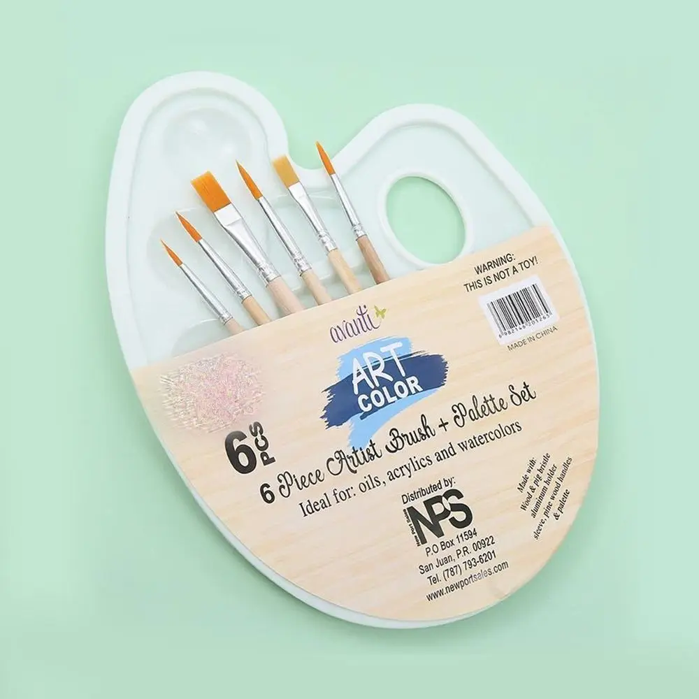 

Gouache Brush Artist Coloring Drawing Art Painting Supplies Art Oval Palette Brush Set Oil Painting Palette Watercolor Tray