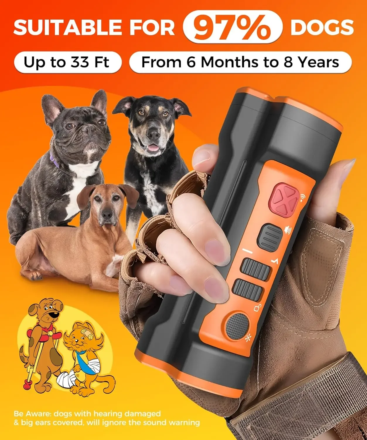 New 3 in 1 Ultrasonic Dog Repeller Training No Dog Noise Anti Barking Device Ultrasonic Sound Bark Control