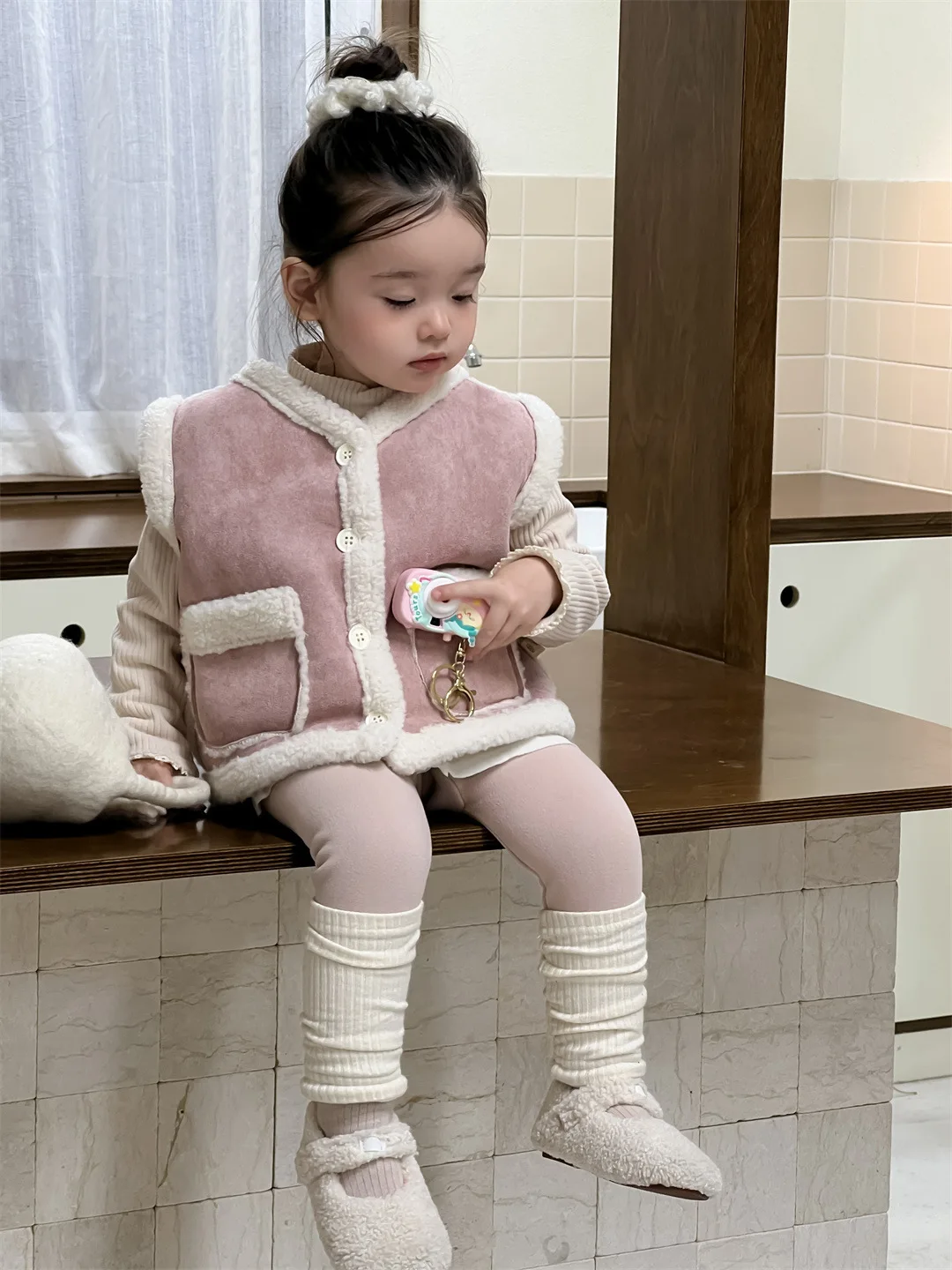 2025 Winter New Baby Sleeveless Warm Vest Infant Girl Fleece Vest Coat Plus Velvet Thick Toddler Warm Vest Cardigan Baby Clothes