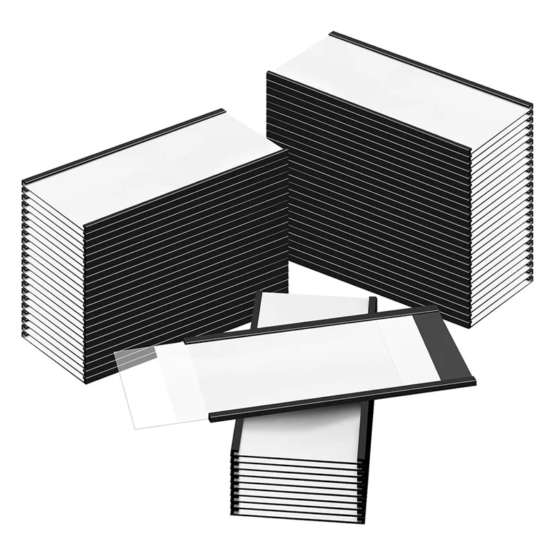 

Магнитные держатели этикеток 4 х 2 дюйма Держатели этикеток C с прозрачными пластиковыми защитниками и белыми бумажными вставками