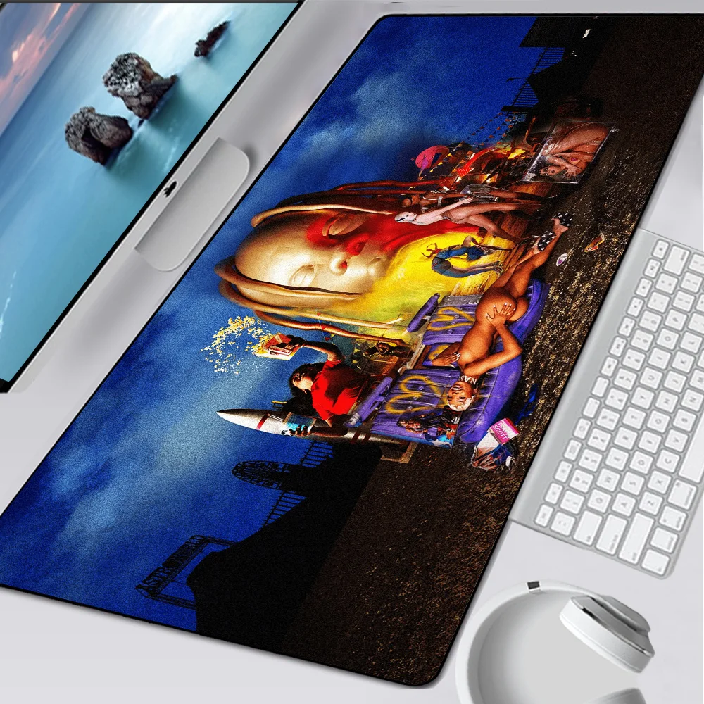 Travis Scott Astroworld Large Gaming Mouse Pad Computer Mousepad PC Gamer Mouse Mat Laptop Mouse Carpet Keyboard Mat Desk Pad