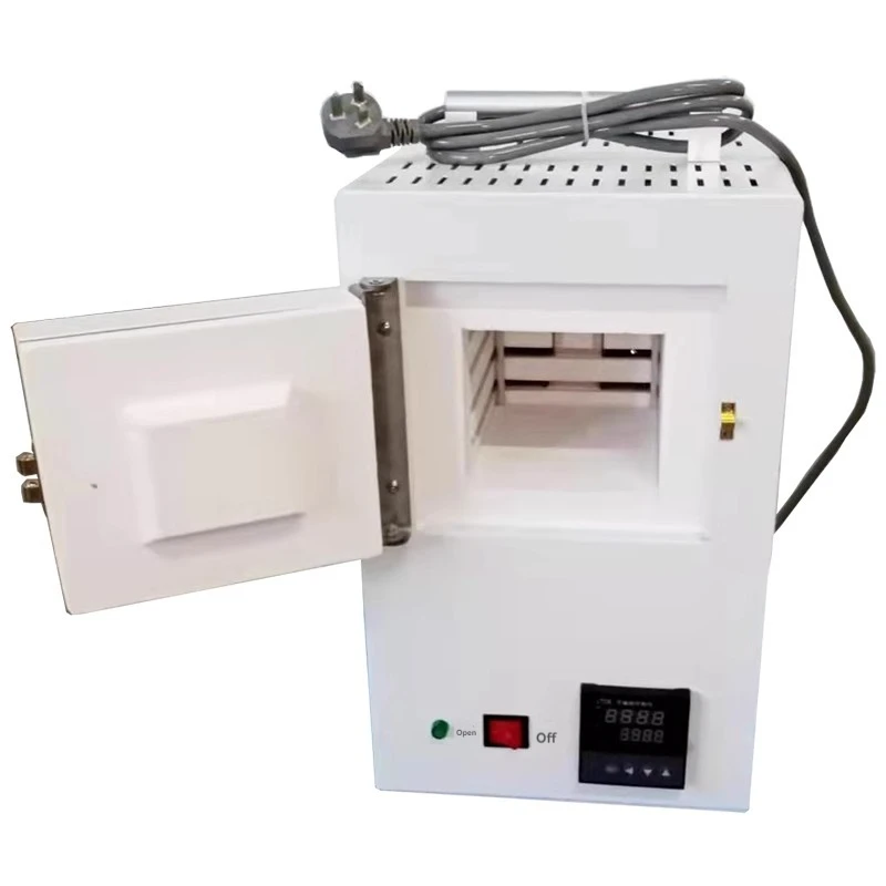 Ceramic Fiber Muffle Furnace Lightweight Integrated Programmable High-Temperature Furnace Silver Clay