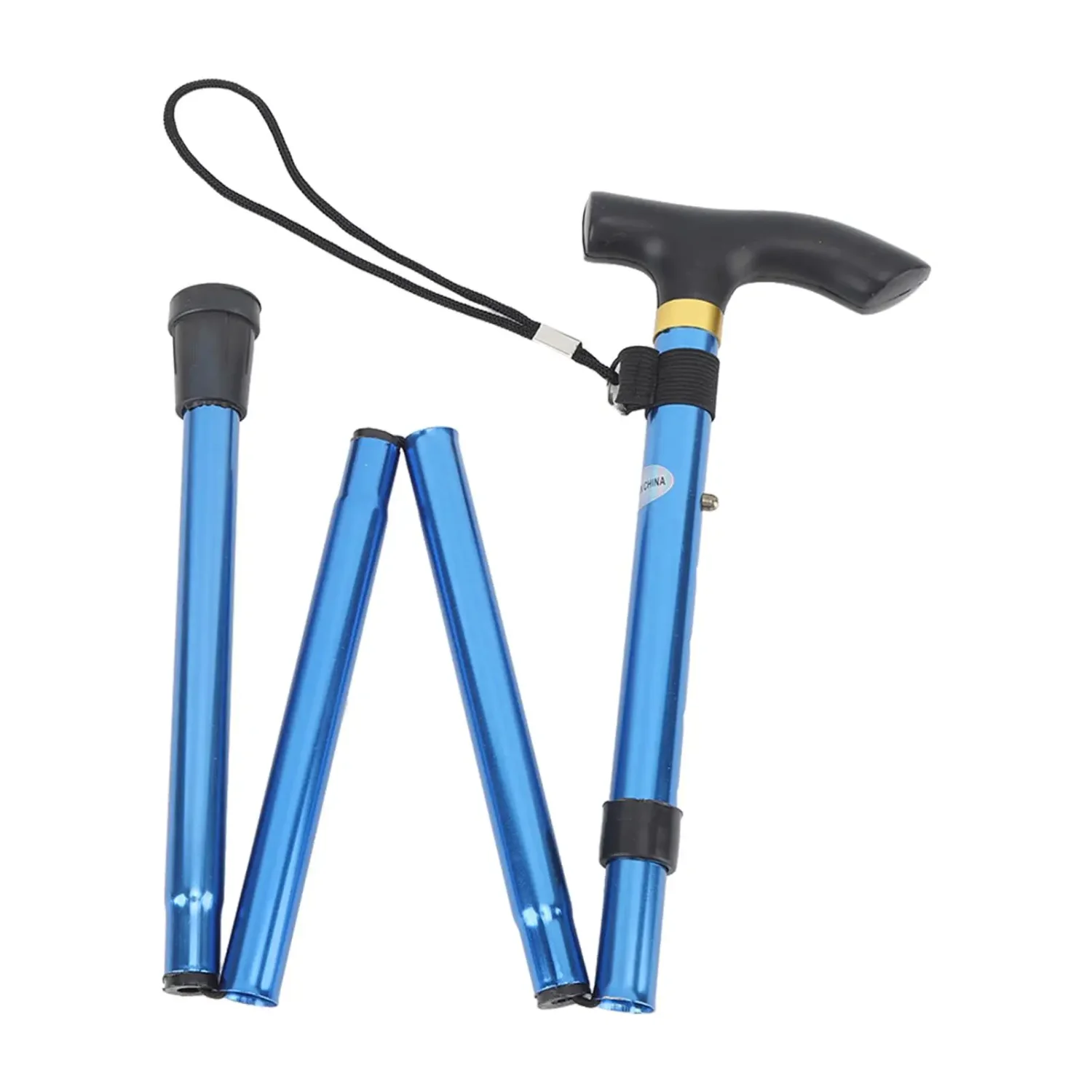 

Adjustable Aluminum Alloy Hiking Pole with Sweat-Wicking Ergonomic Handle - Portable 4 Section Walking Stick Adventure