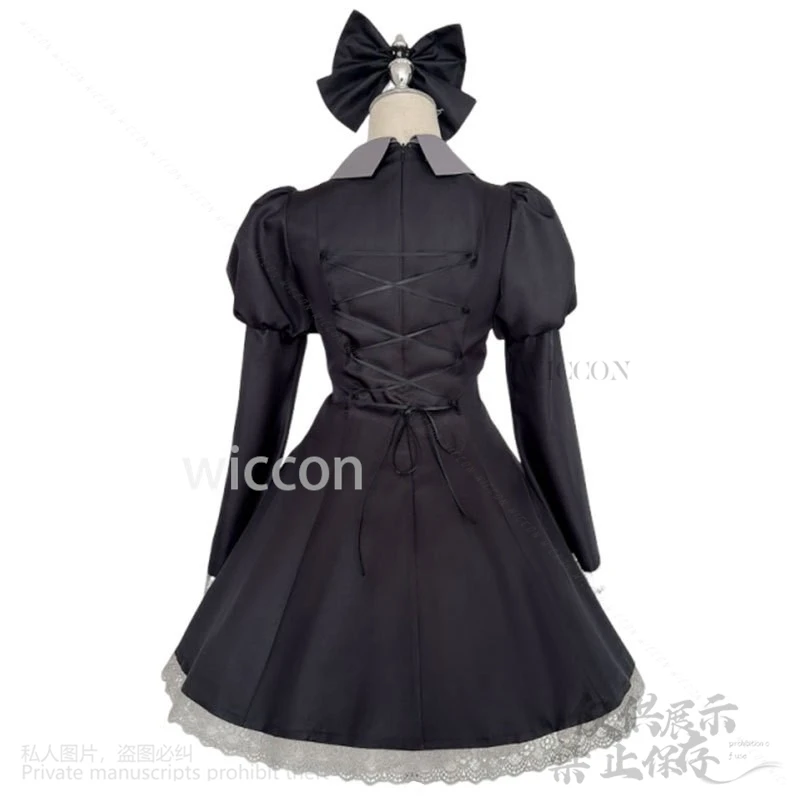 Anime Höschen & Strümpfe mit Strumpfgürtel Cosplay Strumpf Anarchie Kostüm Schwarz Goth Kleid Jirai Kei Lolita Lange Perücken Maßgeschneidert