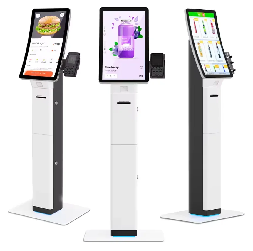 

32 Inch Food Touch Screen Information Tablet Kiosk Self-service Order Queue Kiosk With Printer Holder