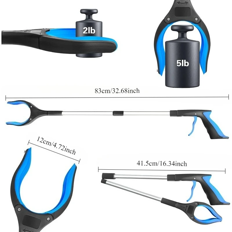 32 Inch Garbage Picker Gripper with 360 Degree Rotating Clip Lightweight Heavy Duty Elderly Reaching Grabber Tool Litter Picker