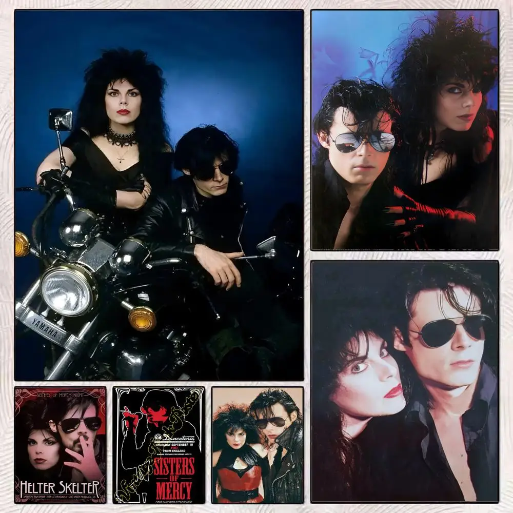 T-The Sisters of Mercy band Poster Sticker Self Adhesive for Office Home Theater Wall Art Decor Fancy Gift