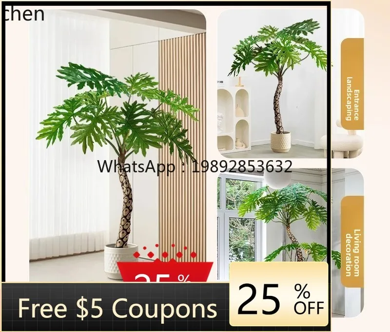 

D4-1 Simulation Green Plants Light Luxury Living Room Large Floor Potted Plants Advanced Landscaping Bionic Plants