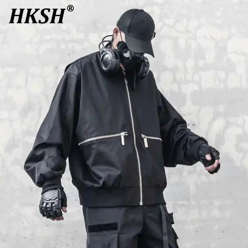 

HKSH Niche Heavy Weight Pilot Jacket Men's Tide Dark Punk Zipper Safari Style Autumn Coat Three-dimensional Multi Pockets HK2540