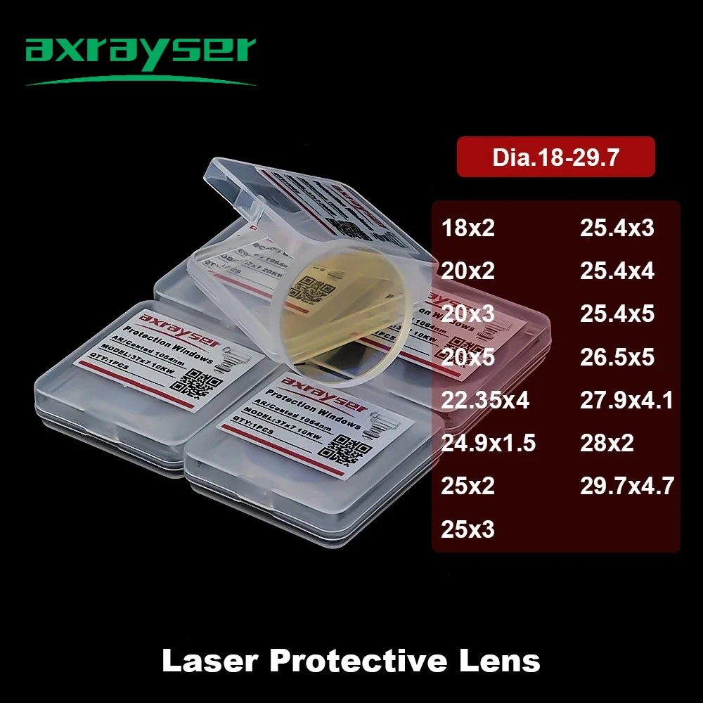 

Laser Cutting Protective Windows 24.9x1.5 27.9x4.1 Laser Protection Lens for WSX Raytools Precitec Laser Cutting Head