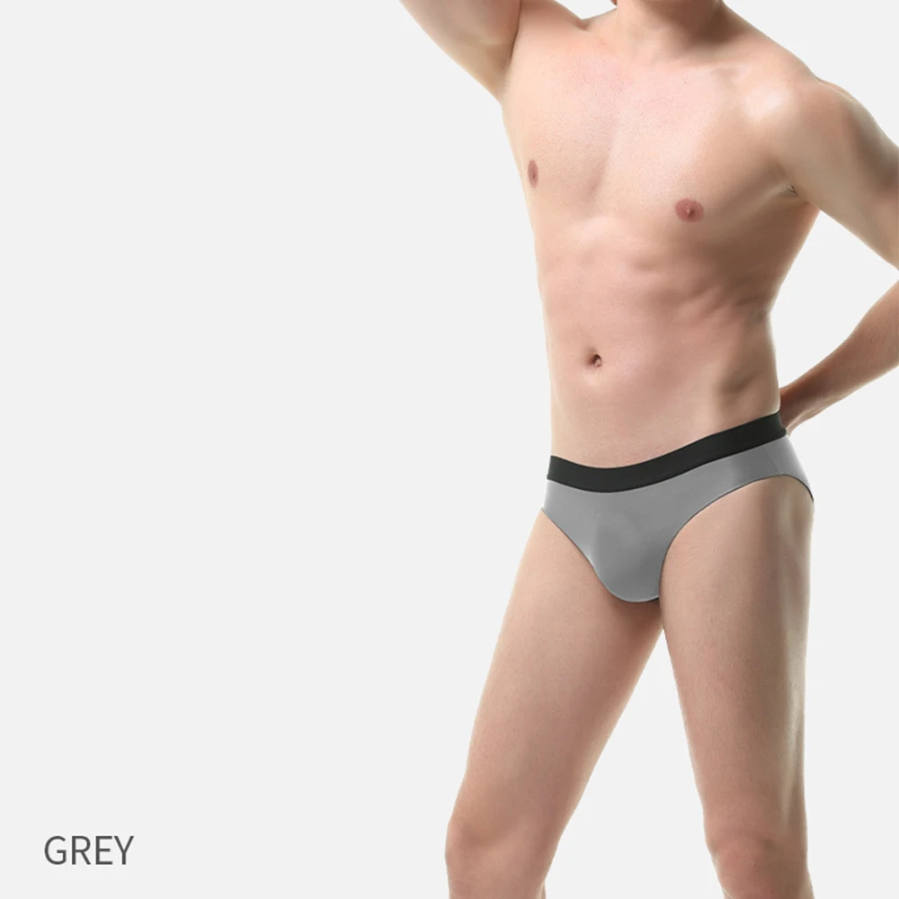 

1pc Comfortable Panties Mens Sheer Ice Silk Seamless Breathable Ultrathin Briefs Underwear Underpants Quick Drying