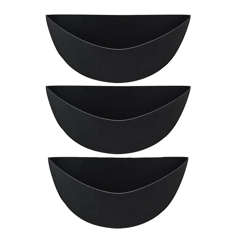 

3PCS 16 Inch Half Round Planter Liners Fabric Plant Liners Half Circle Flower Basket Liners Replacement Felt Liner