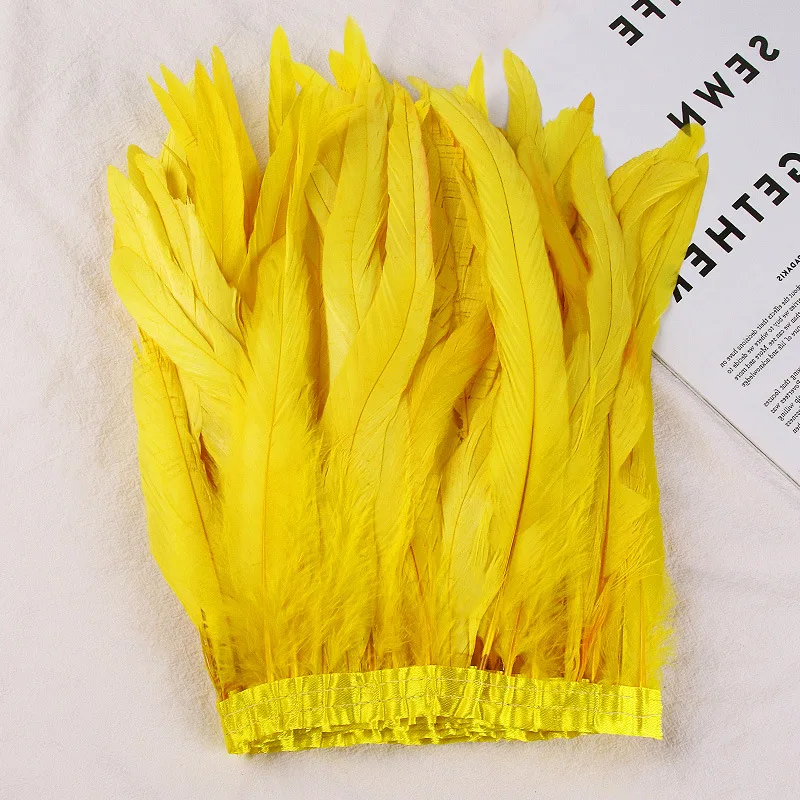 

2meters Rooster Tail Feather Trims Needlework Accessory Pheasant plume Fringes Sewing Carnival Feathers DIY Holiday Decorations