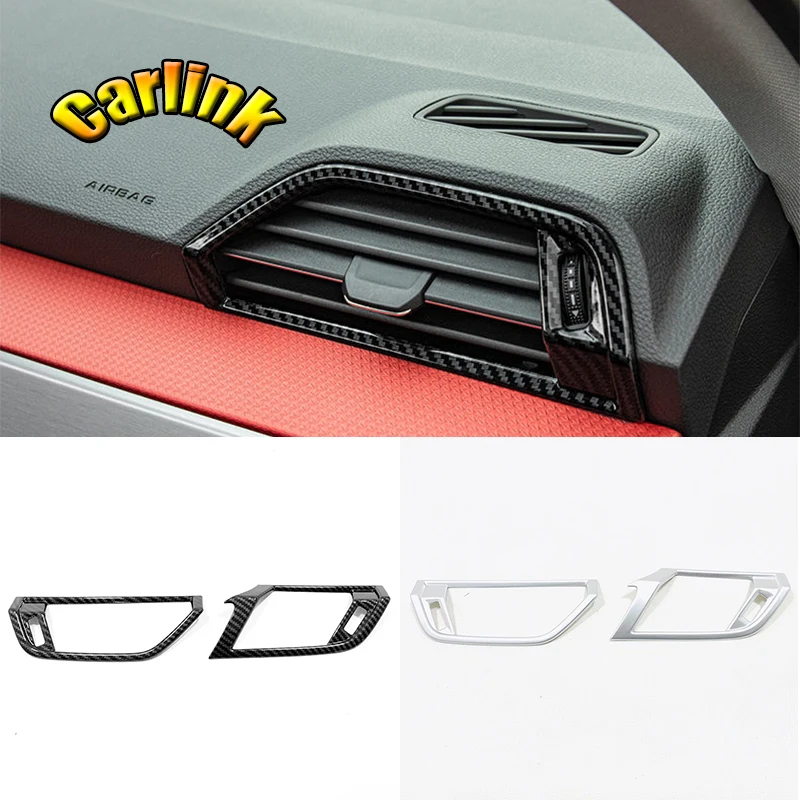 

ABS Matte/Carbon fibre For Audi Q3 2019 2020 high-quality Car left and right air outlet Cover Trim Car Styling Accessories 2pcs