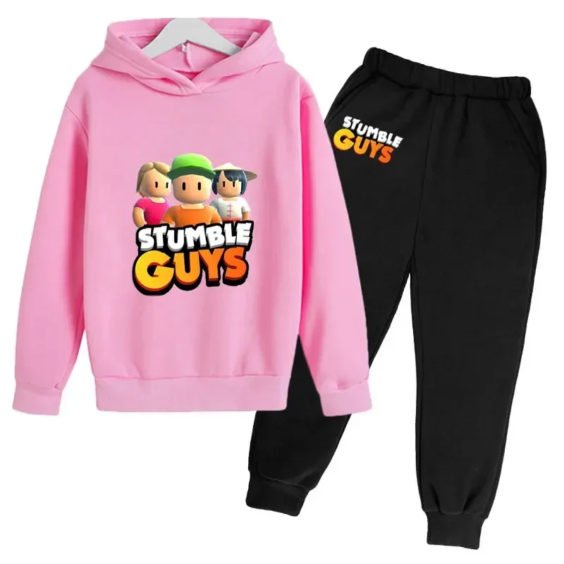 Nuovi giochi autunnali Stumble Guys Tracuit Boy Cartoon Abbigliamento per bambini Stumbleguys con cappuccio per neonati Set di abiti