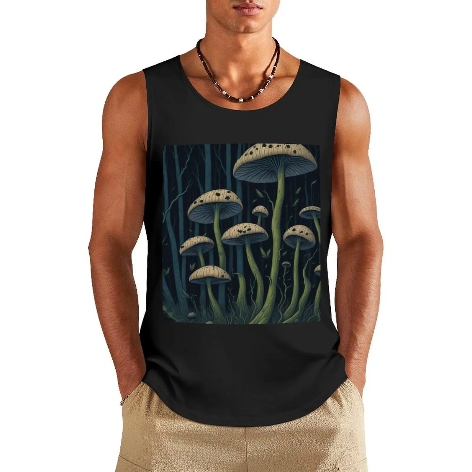 

Sheathed woodtuft forest Tank Top T-shirt men bodybuilding men clothes Men's gym articles sleeveless